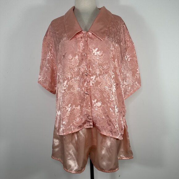 Victoria’s Secret Other - Vtg Victoria’s Secret Gold Label Cami Tank Top Shorts Set Pink Floral Size Large